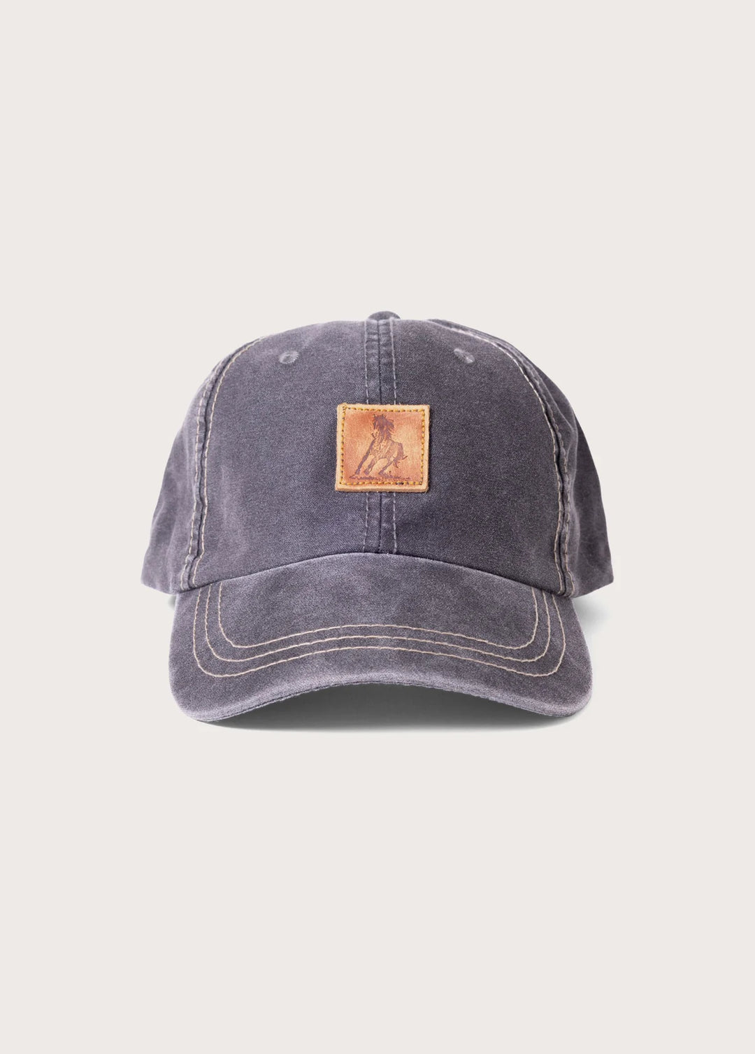 One of These Days - Charcoal Running Horse Leather Patch Hat
