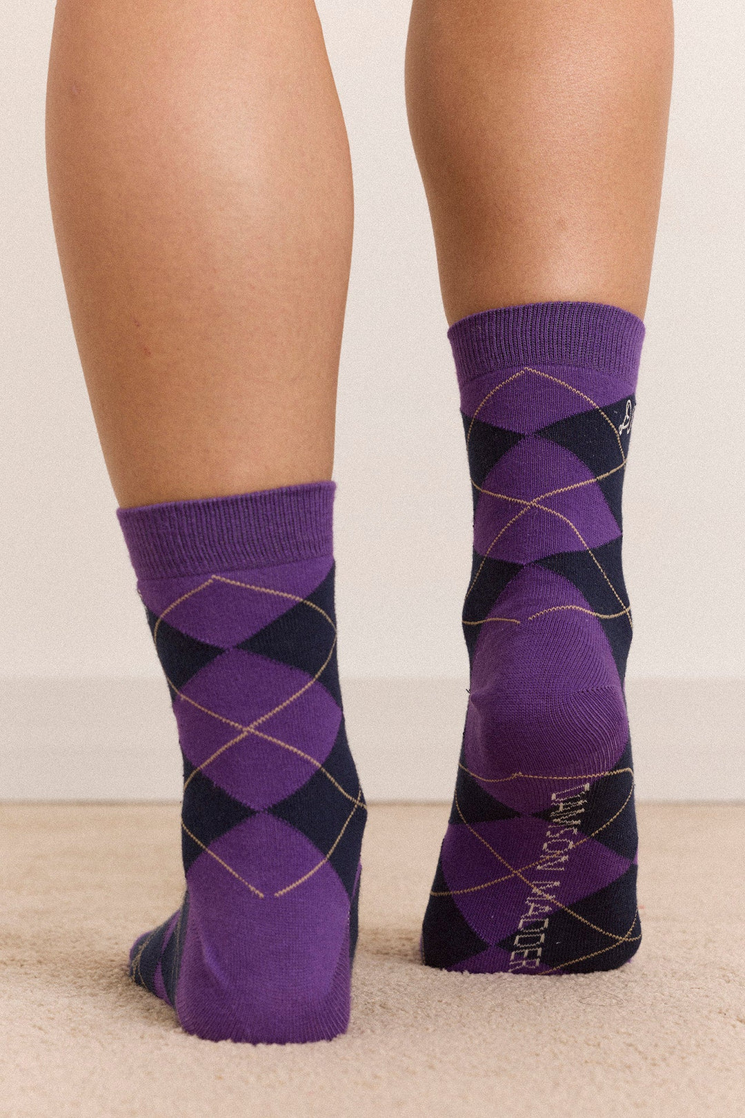 Damson Madder - Olive & Purple Argyle 2 Pack Socks - Kalifornia Jean Bar