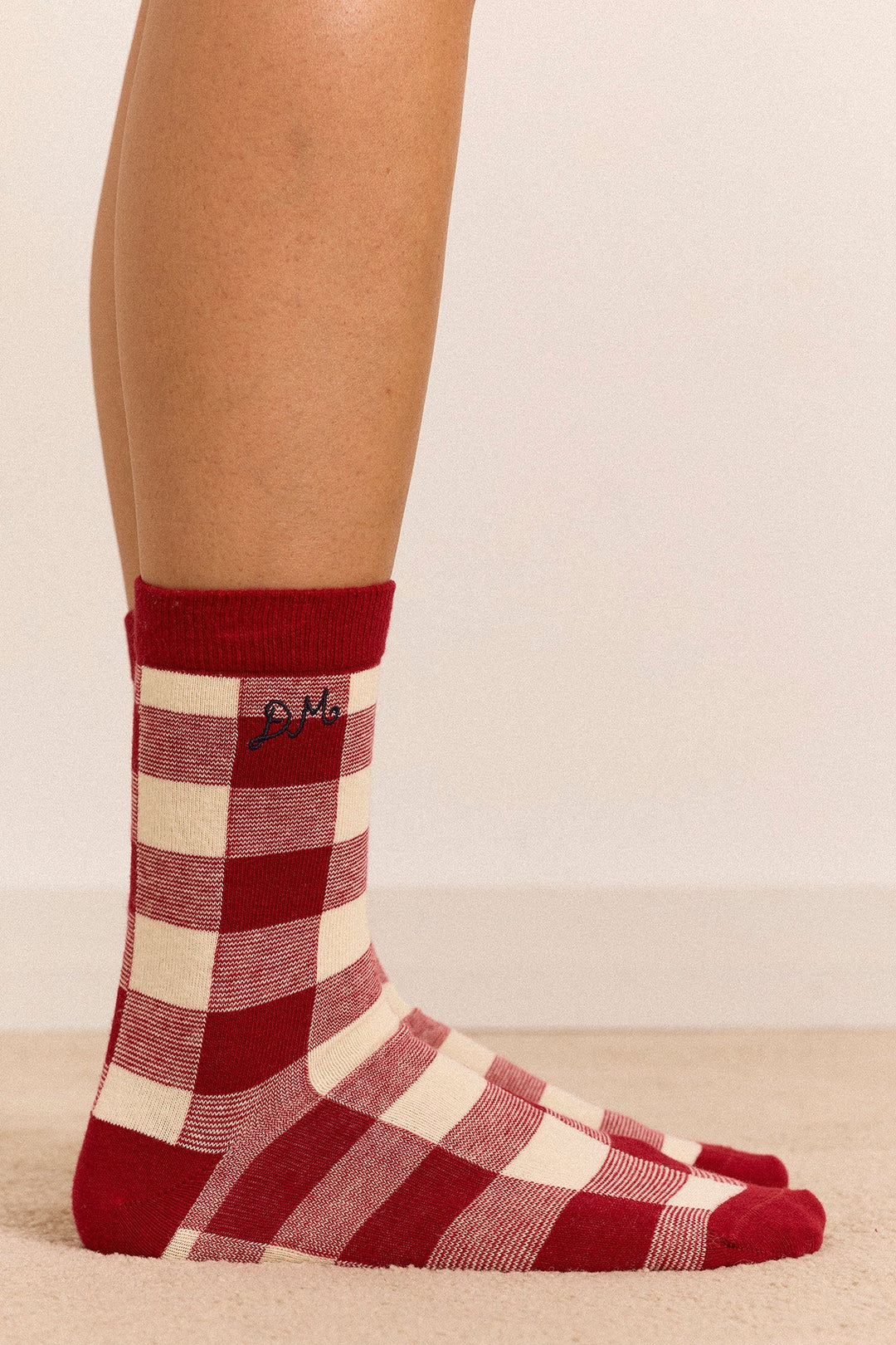 Damson Madder - Mixed Gingham 3 Pack Socks - Kalifornia Jean Bar