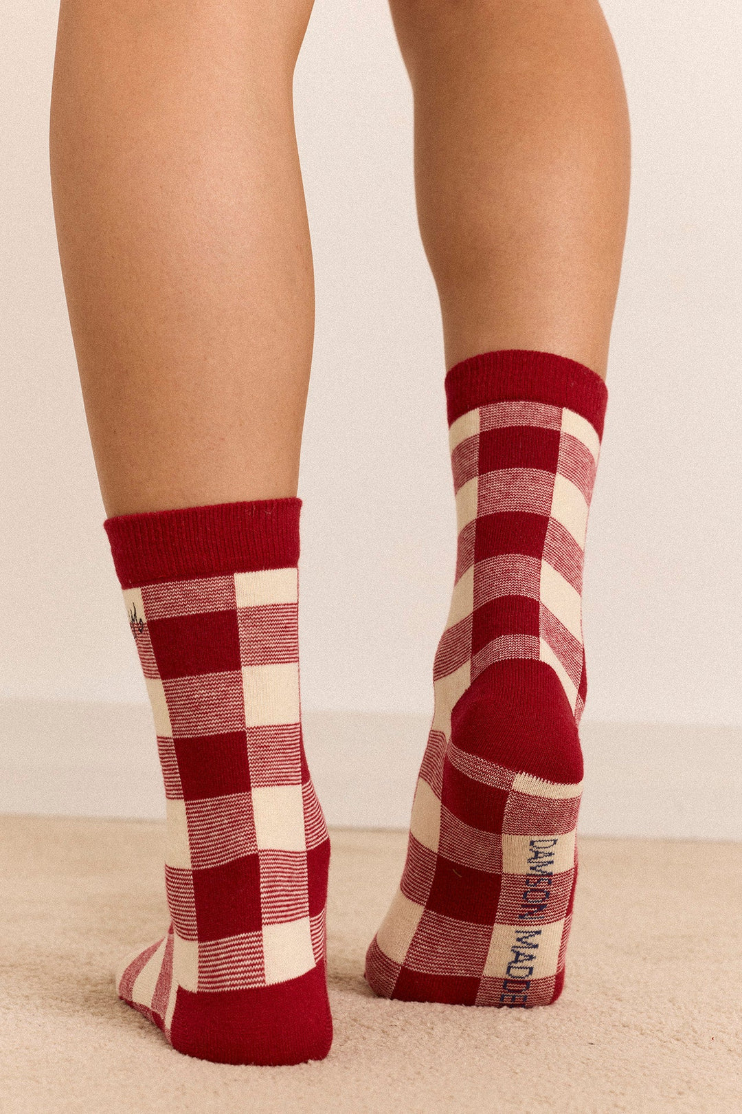 Damson Madder - Mixed Gingham 3 Pack Socks - Kalifornia Jean Bar
