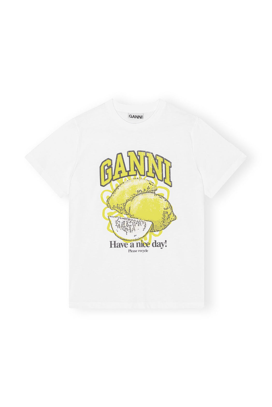 Ganni - Basic Jersey Lemon Relaxed T-Shirt