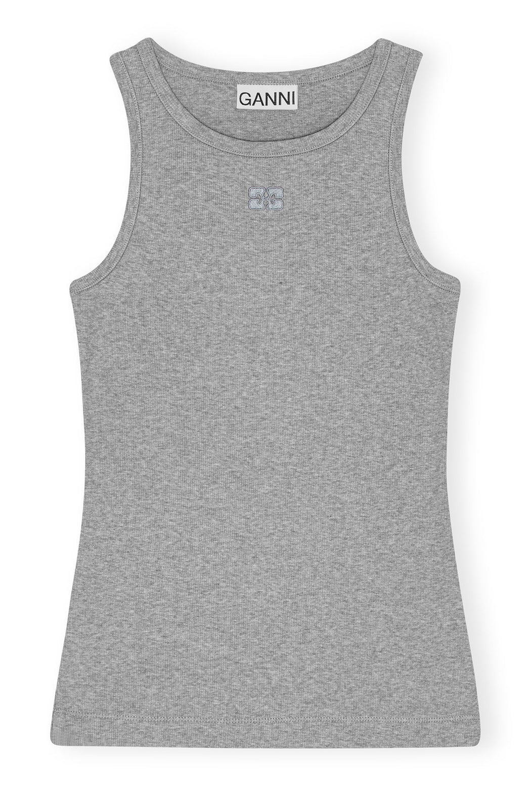 GANNI - Paloma Melange Grey Rib Tank