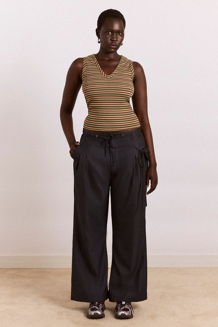 Damson Madder - Tatianna Trouser in Pinstripe - Kalifornia Jean Bar