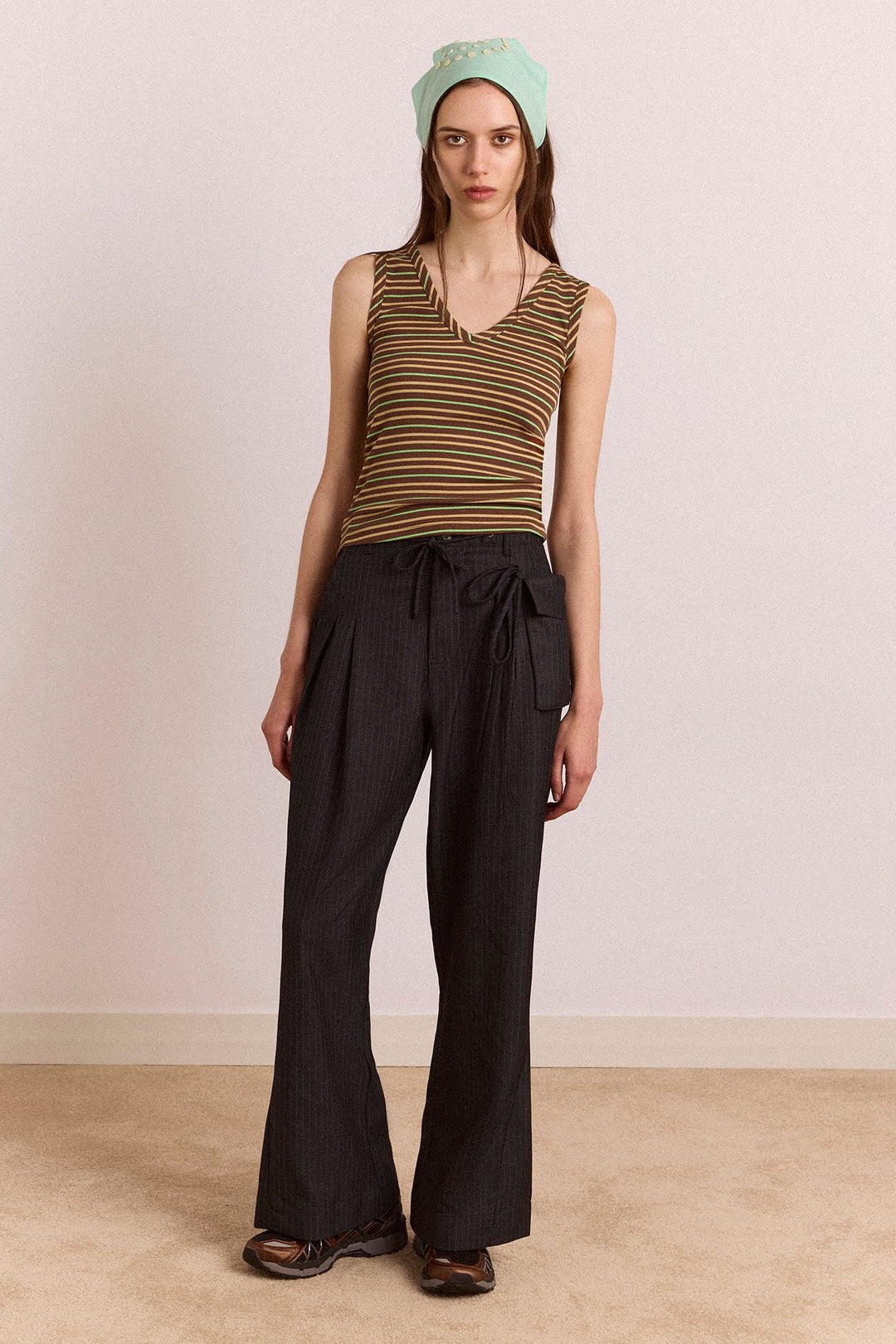 Damson Madder - Tatianna Trouser in Pinstripe - Kalifornia Jean Bar