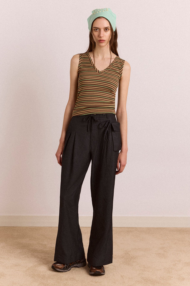 Damson Madder - Tatianna Trouser in Pinstripe - Kalifornia Jean Bar