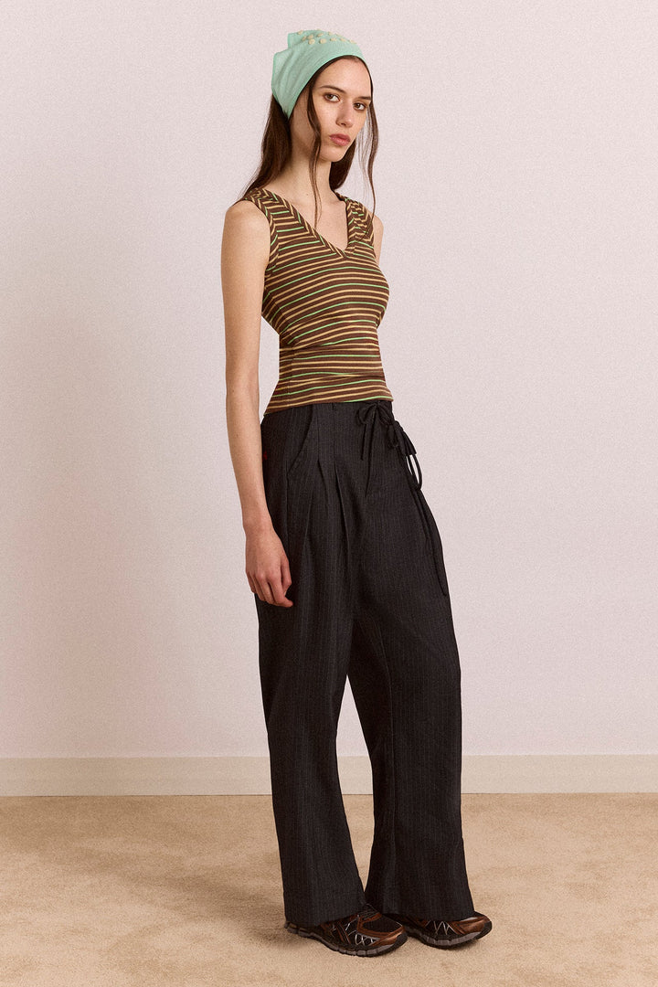 Damson Madder - Tatianna Trouser in Pinstripe - Kalifornia Jean Bar