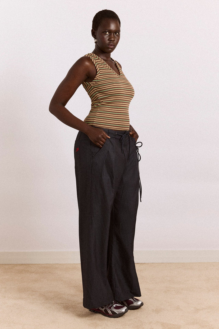 Damson Madder - Tatianna Trouser in Pinstripe - Kalifornia Jean Bar