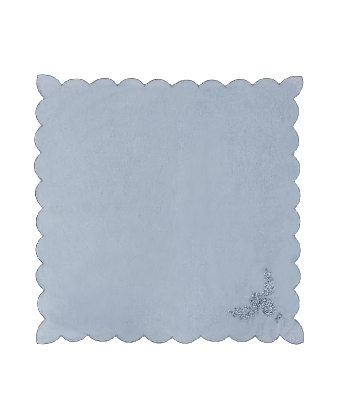 The Great - Faded Indigo Scalloped Bandana
