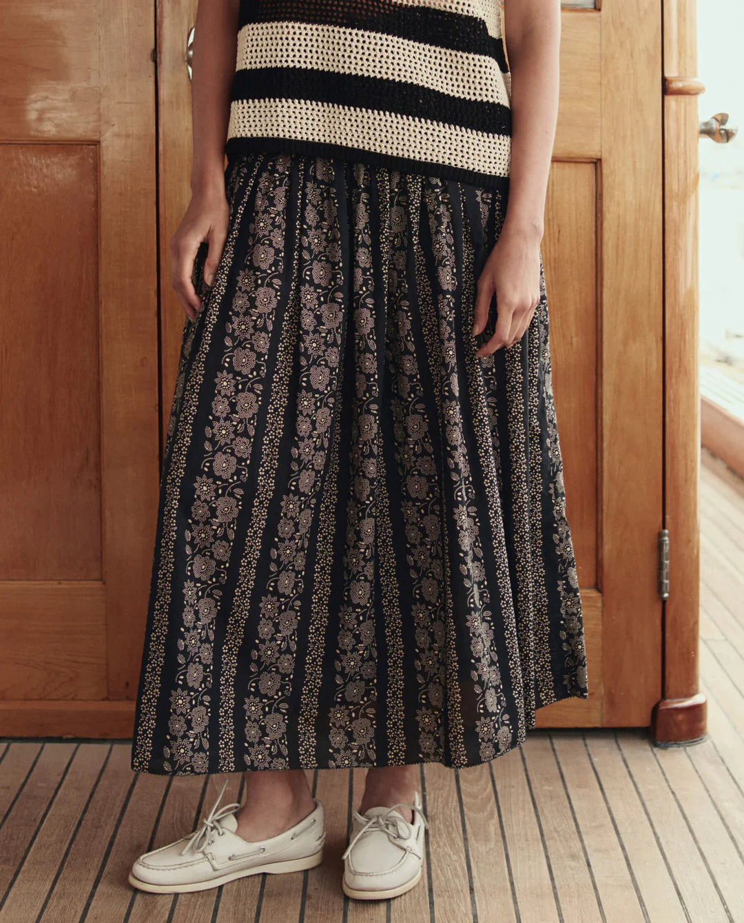 The Great - Canary Skirt Black Cream Token Floral