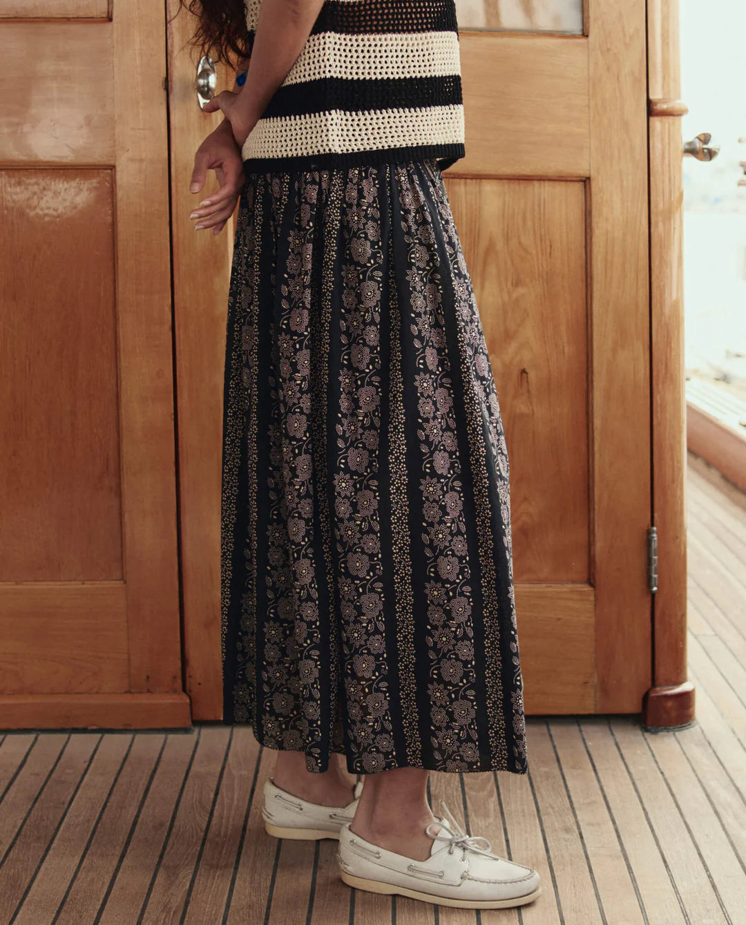 The Great - Canary Skirt Black Cream Token Floral