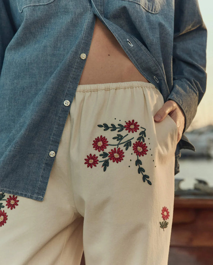The Great - Easy Pant Natural Field Floral Emb