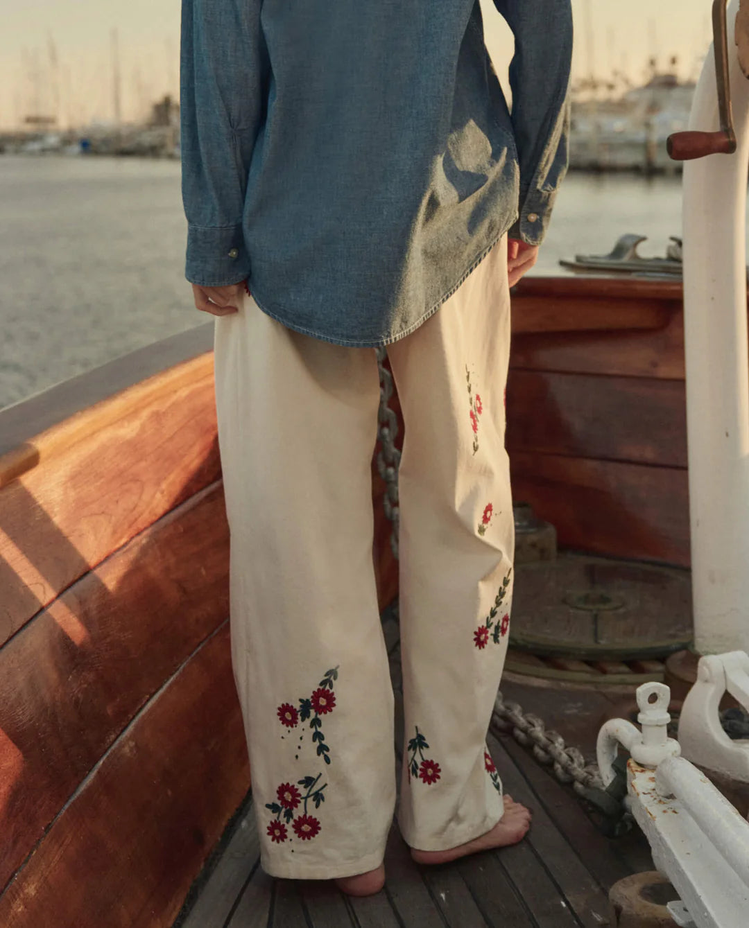 The Great - Easy Pant Natural Field Floral Emb