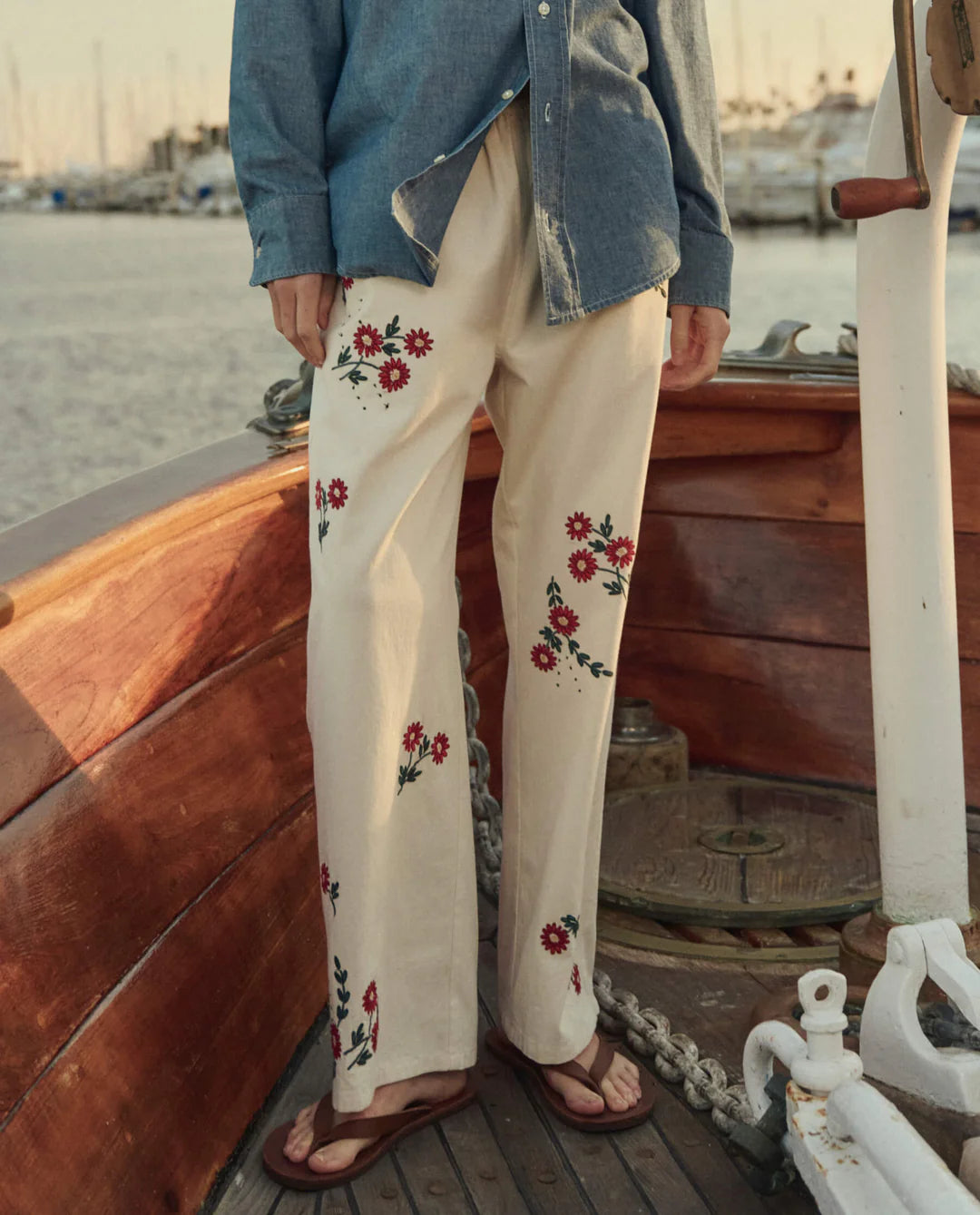 The Great - Easy Pant Natural Field Floral Emb