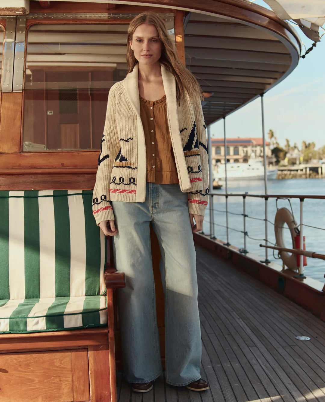 The Great - Sailboat Lodge Cardigan Cream