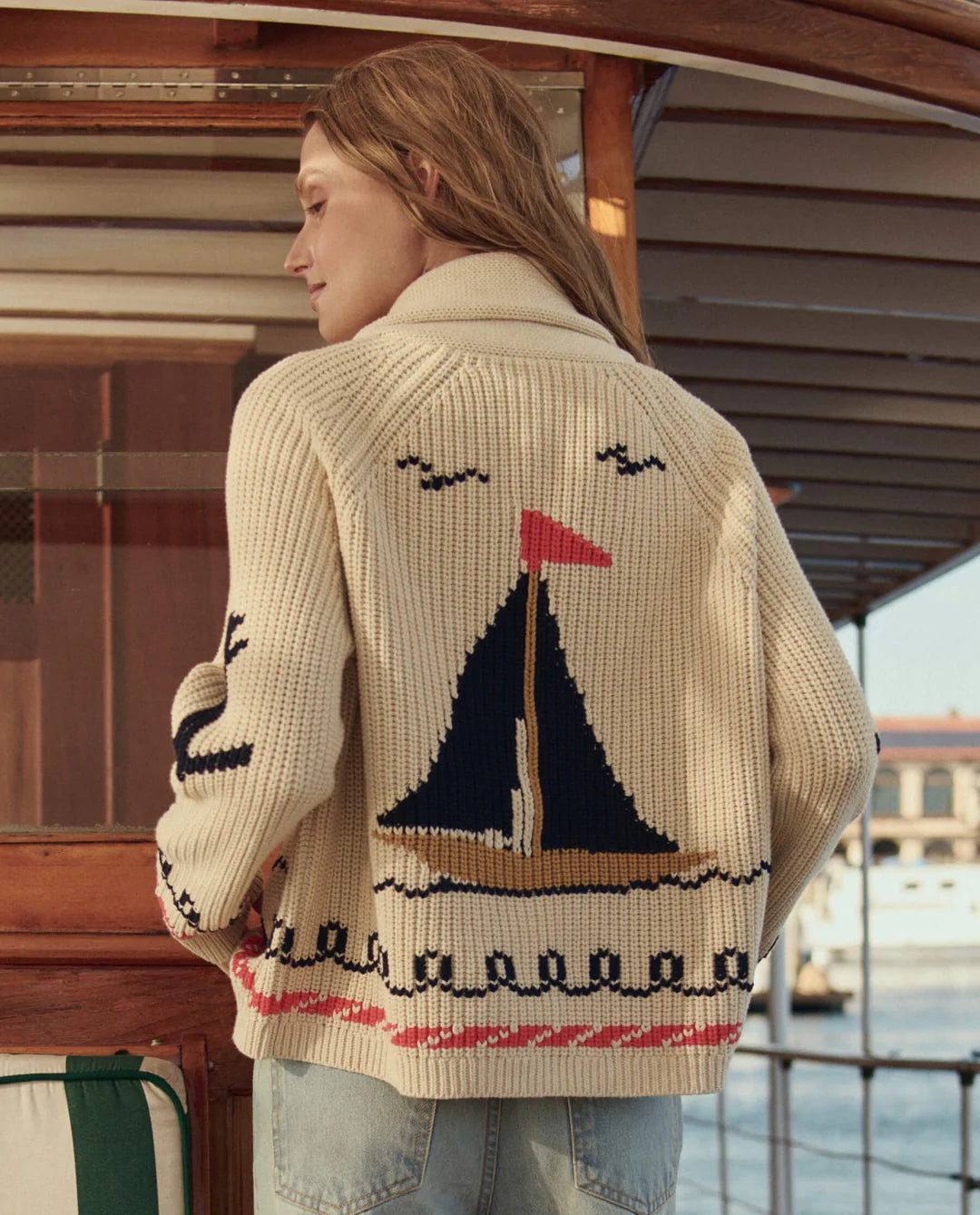 The Great - Sailboat Lodge Cardigan Cream