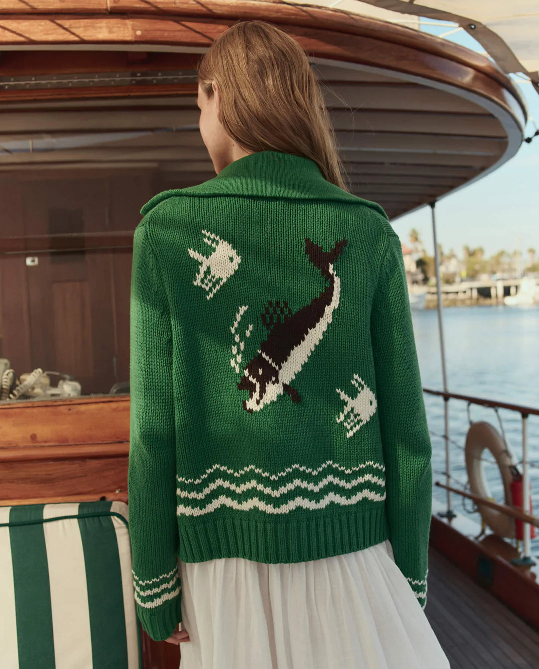 The Great - Bass Cardigan in Grove