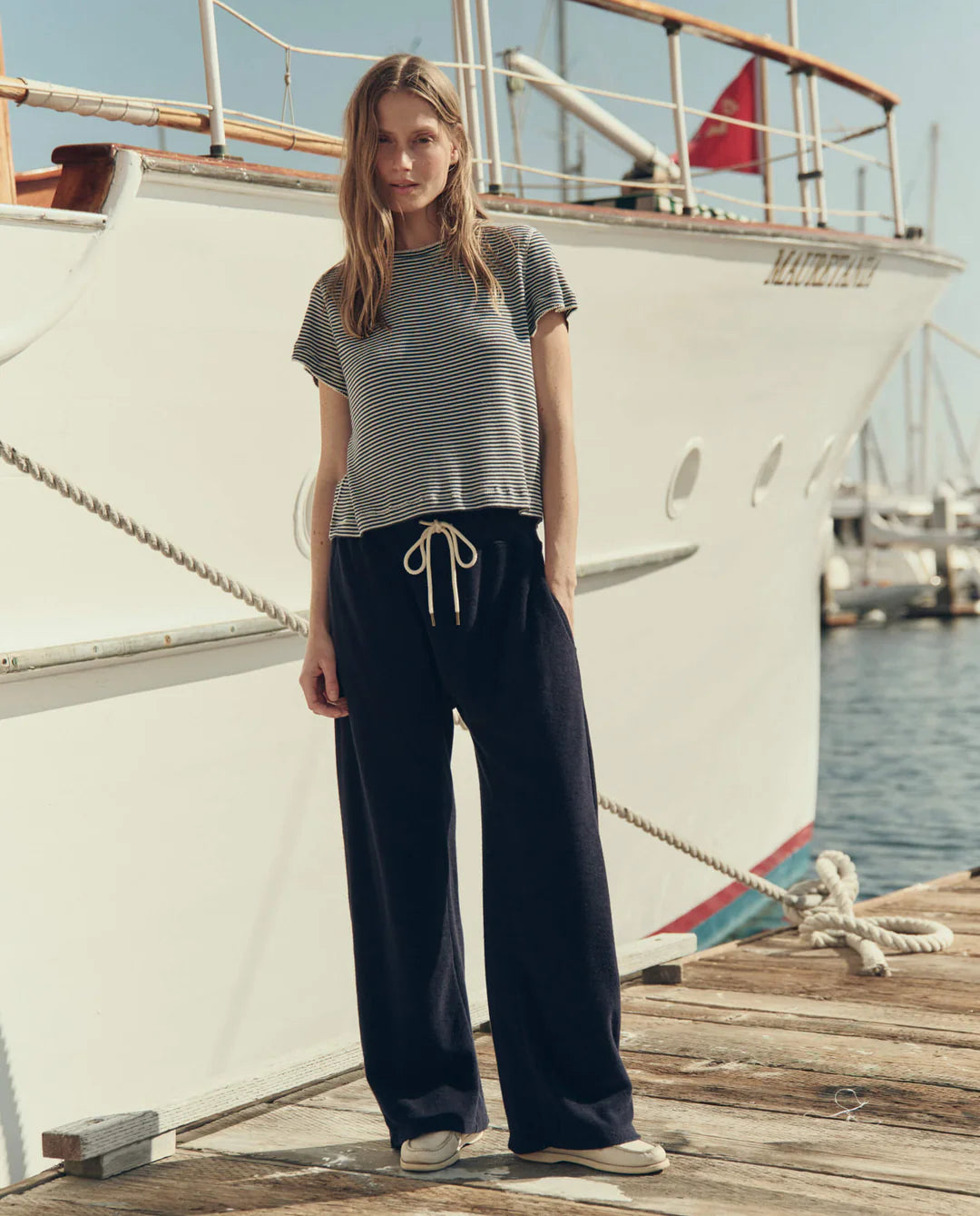 The Great - The Little Tee Navy Stripe
