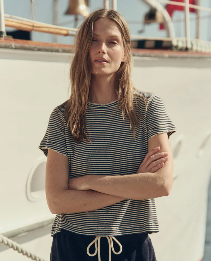 The Great - The Little Tee Navy Stripe