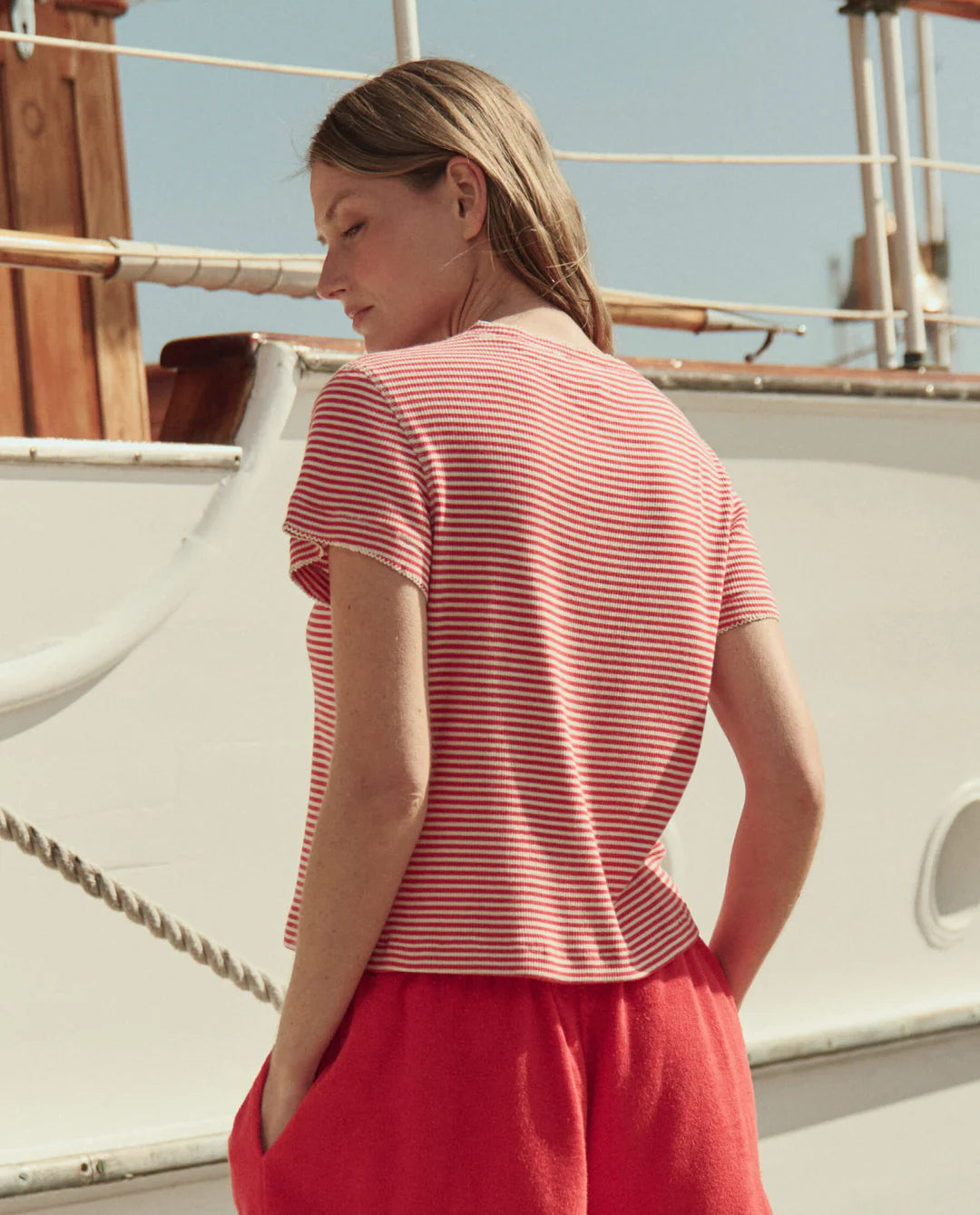 The Great - Little Tee Pimento Stripe