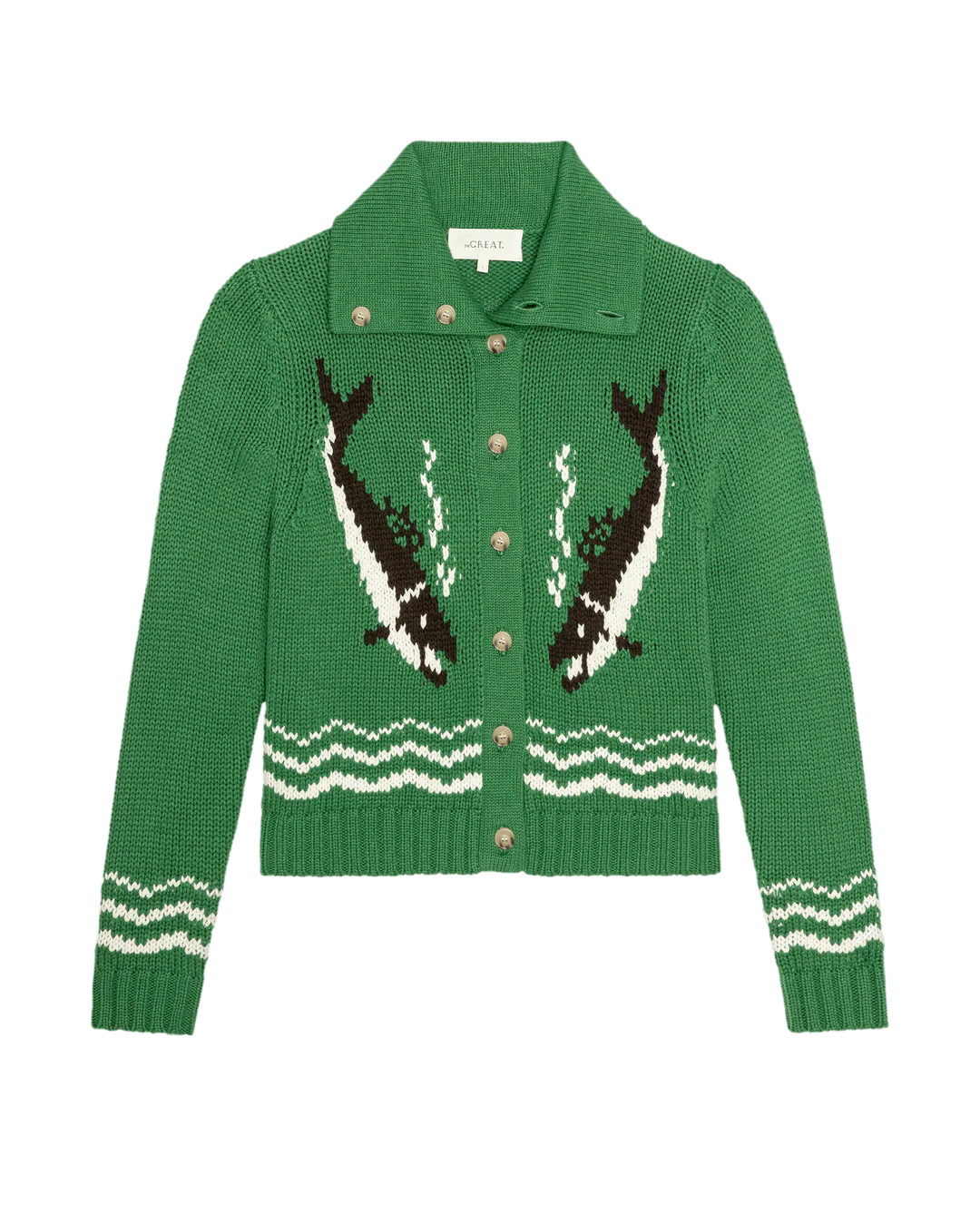 The Great - Bass Cardigan in Grove