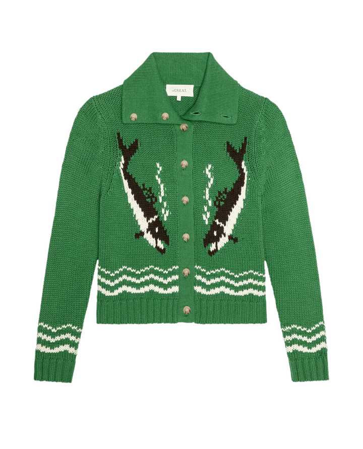 The Great - Bass Cardigan in Grove
