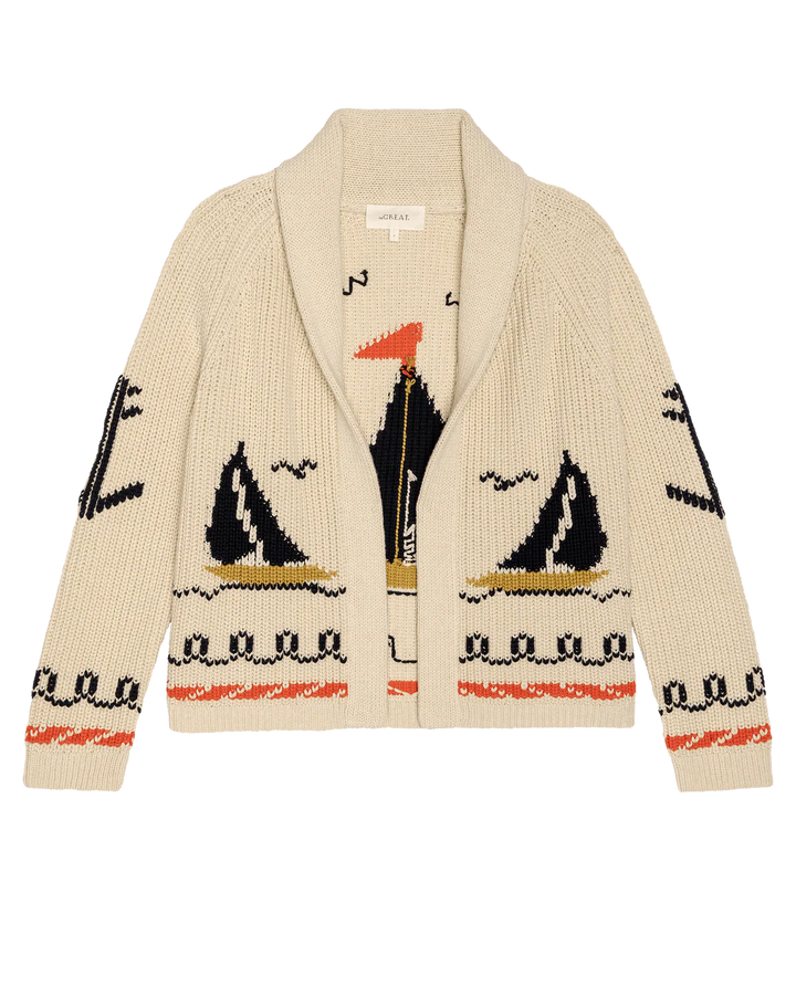 The Great - Sailboat Lodge Cardigan Cream
