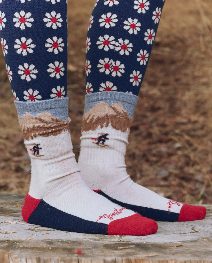The Great - Ridge Runner Sock in Cream Skier