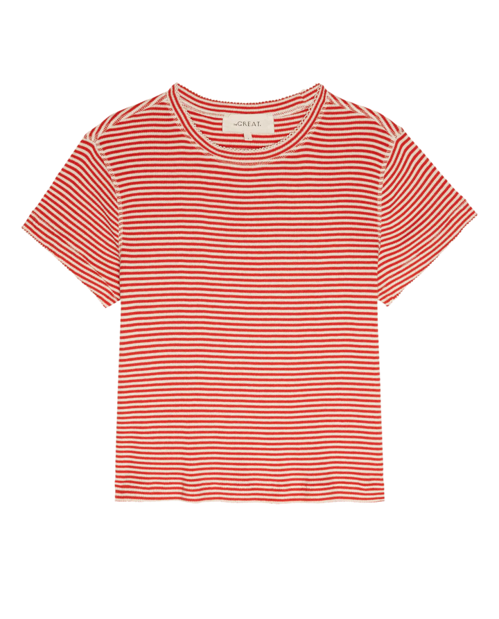 The Great - Little Tee Pimento Stripe