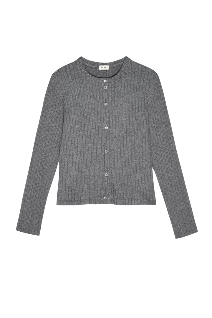 Donni - Charcoal Grey Sweater Rib Cardi
