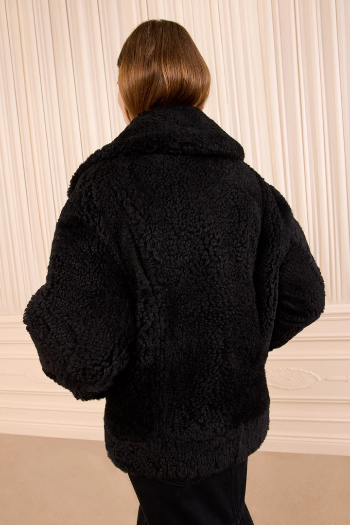 Ulla Johnson - Nisha Reversible Shearling Coat Noir