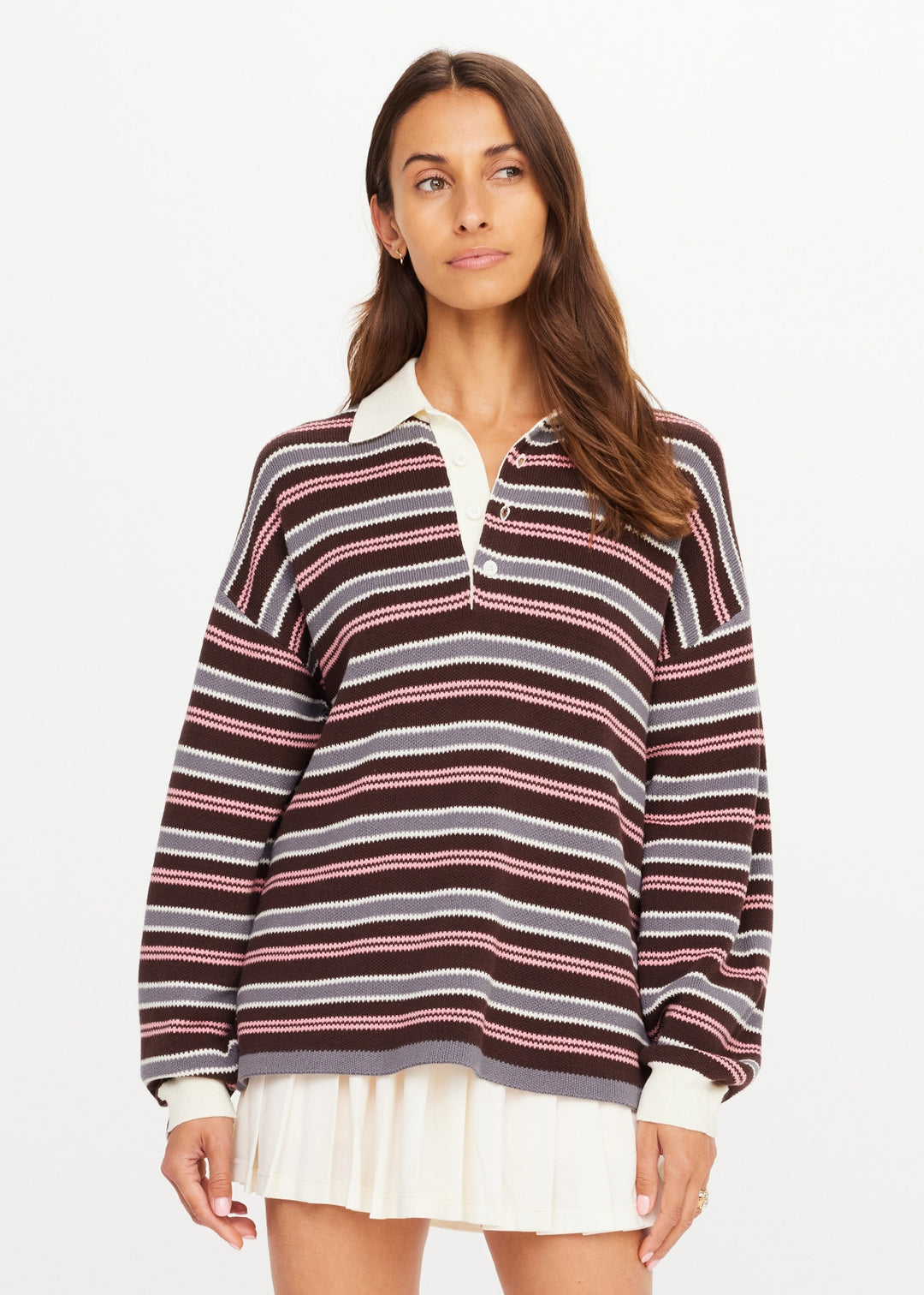 The Upside - Wonder Knit Stripe Polo