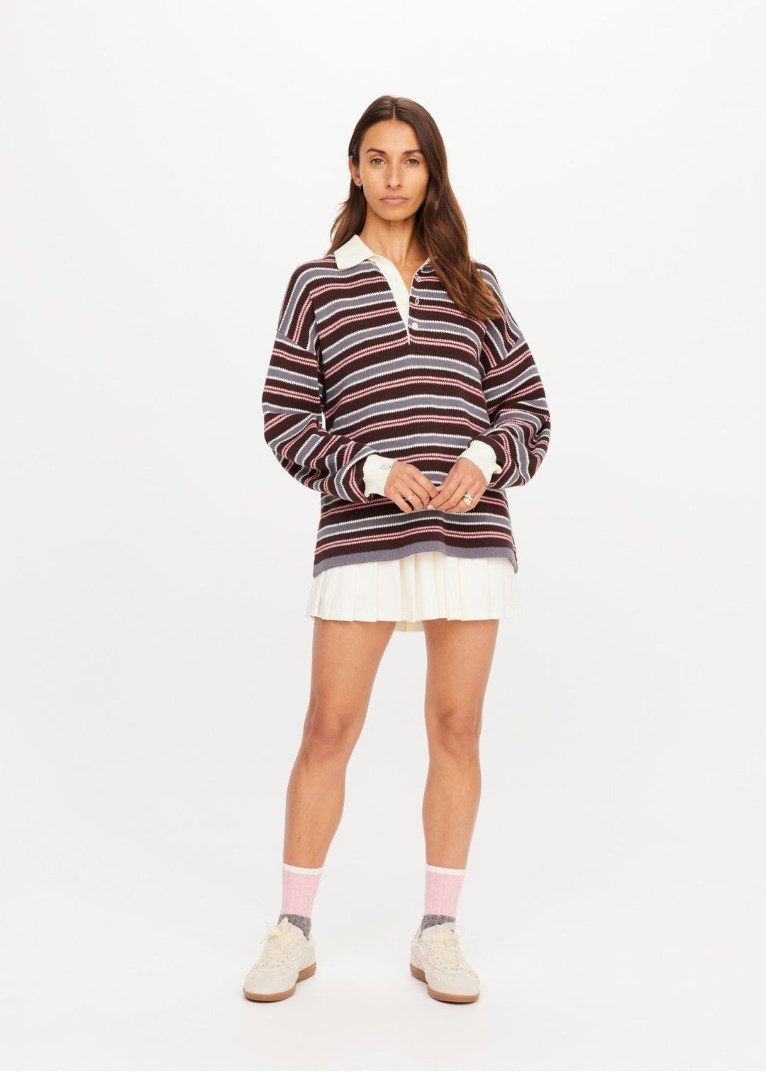 The Upside - Wonder Knit Stripe Polo