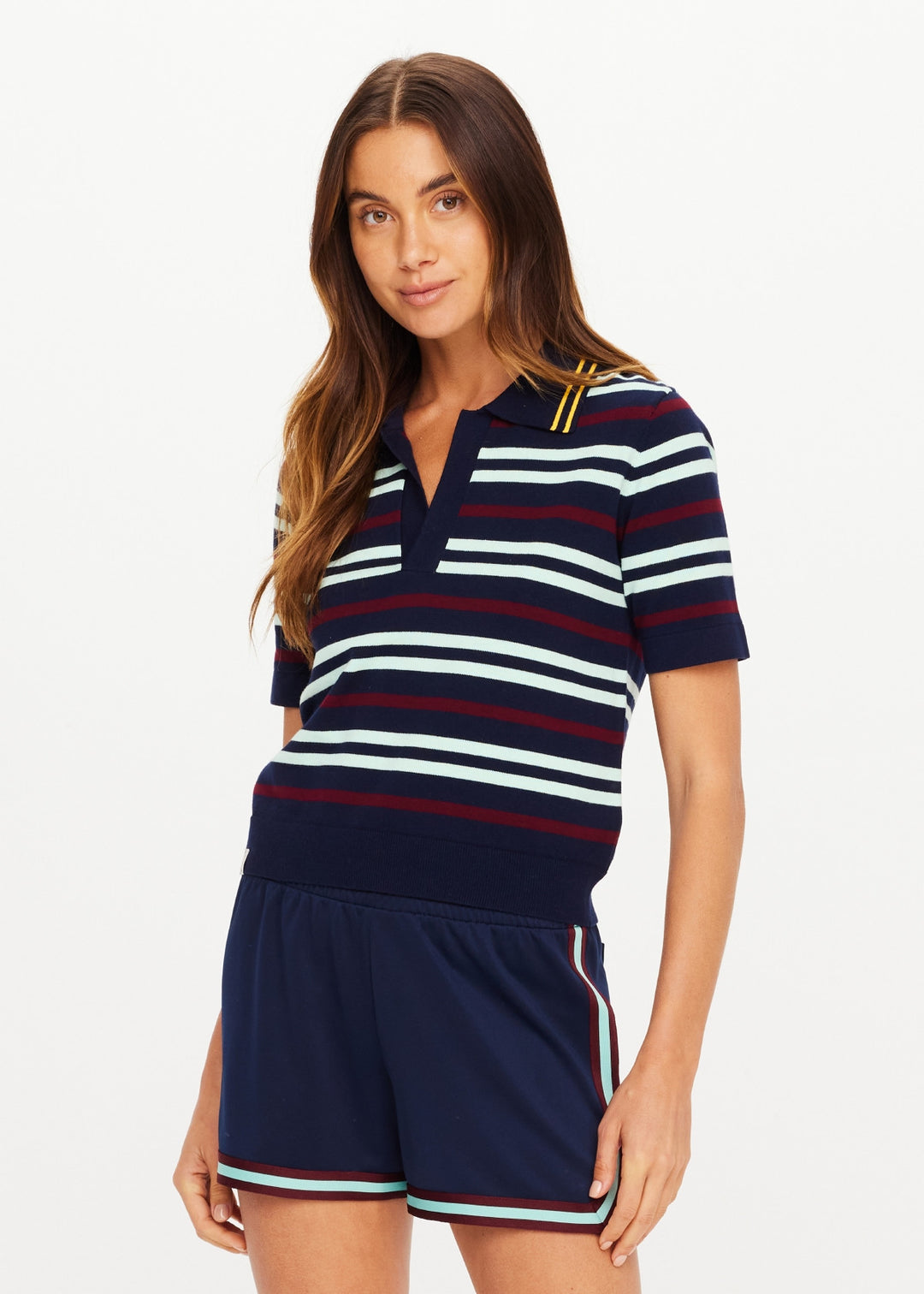 The Upside - Archie Collared Knit Stripe Polo
