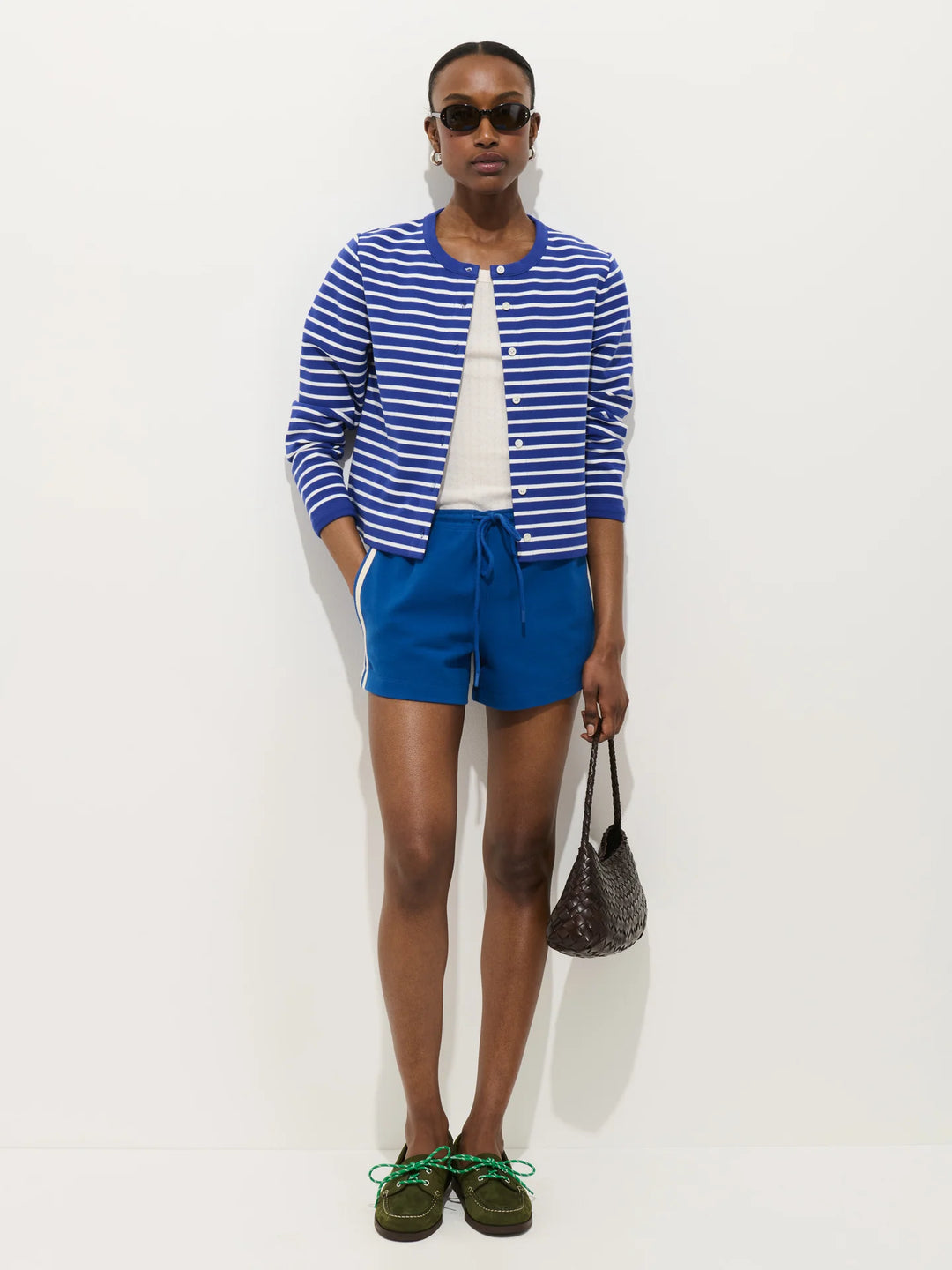 Alex Mill - Coco Sport Striped Cardigan Blue/Ivory