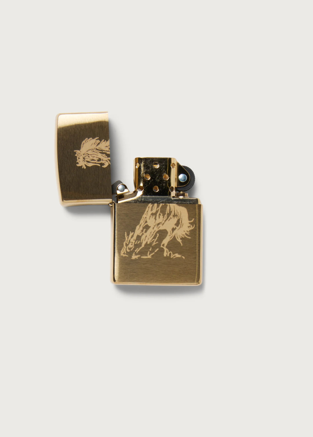 One of These Days - Gold Running Horse Zippo Lighter