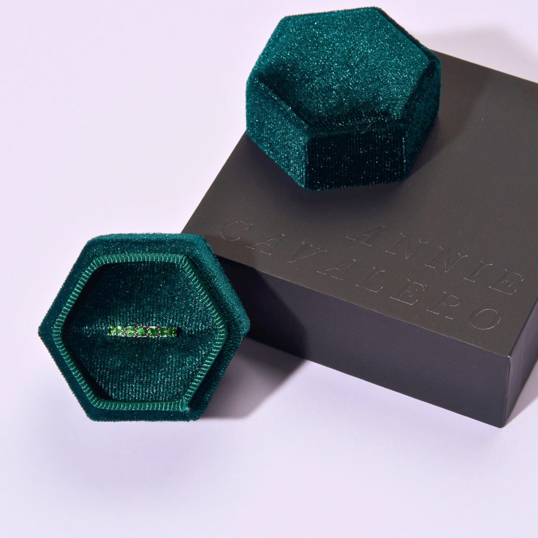 A/C - 14k Gold filled Rondelle+ Black Phodium + Tsavorite Garnet - Kalifornia Jean Bar