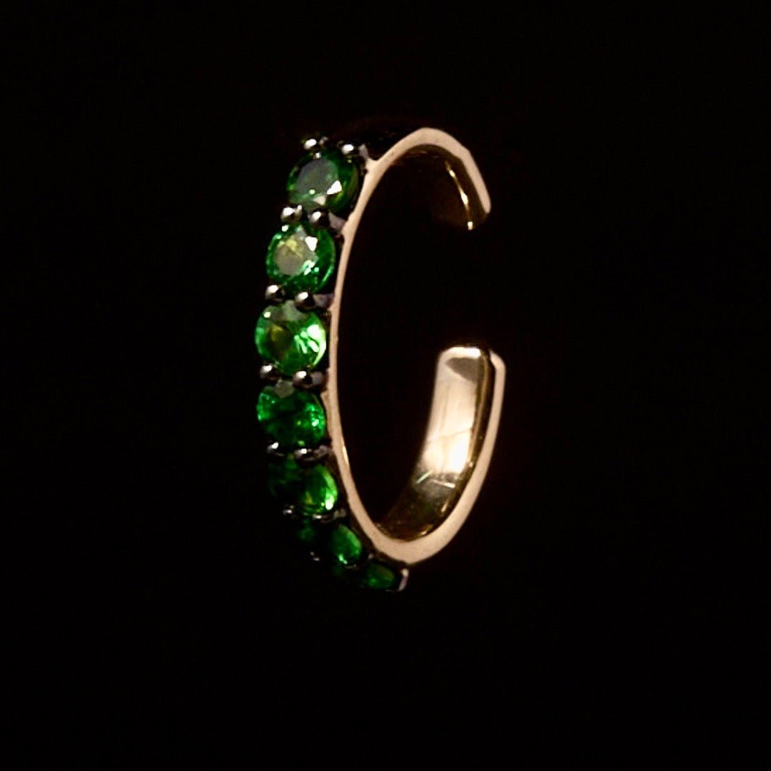A/C - 14k Gold filled Rondelle+ Black Phodium + Tsavorite Garnet - Kalifornia Jean Bar