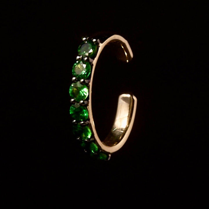 A/C - 14k Gold filled Rondelle+ Black Phodium + Tsavorite Garnet - Kalifornia Jean Bar
