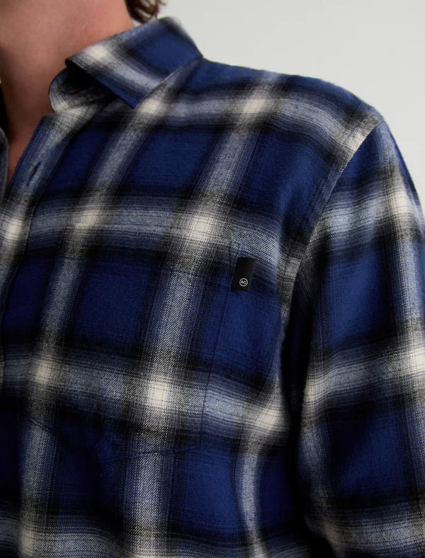 AG - Blue Brushed Check Plaid Aiden Shirt - Kalifornia Jean Bar