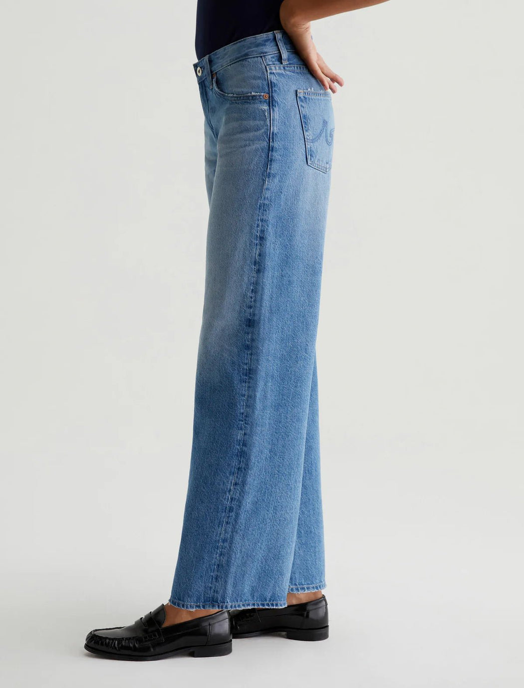 AG Denim - Stockholm Adria Low - Rise Wide Leg Jean - Kalifornia Jean BarAG Denim - Stockholm Adria Low - Rise Wide Leg Jean