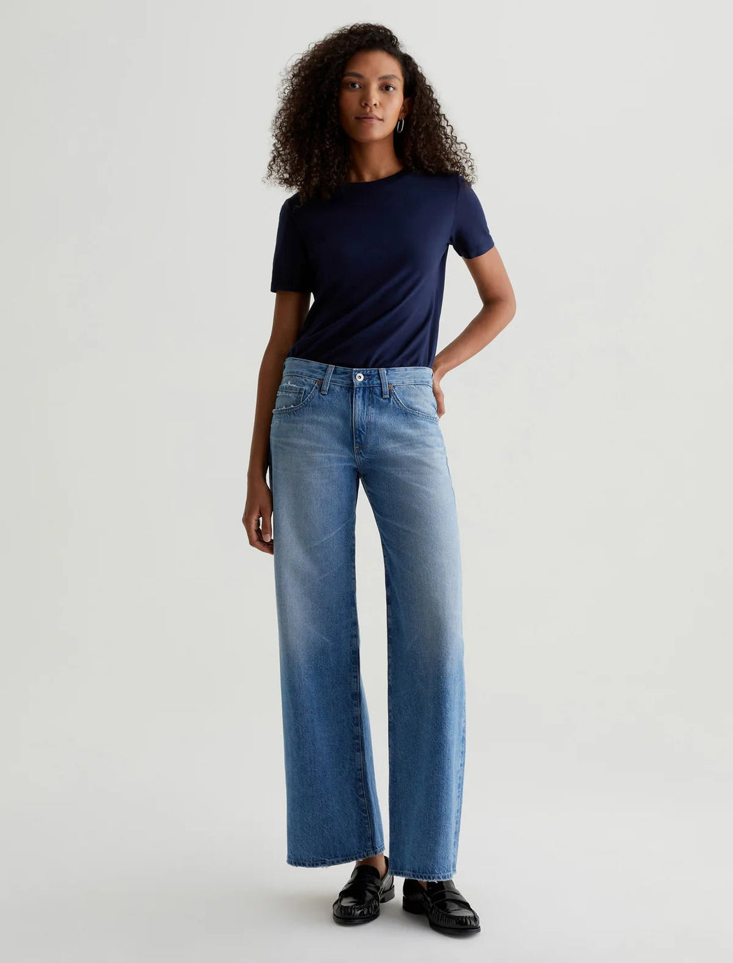 AG Denim - Stockholm Adria Low - Rise Wide Leg Jean - Kalifornia Jean BarAG Denim - Stockholm Adria Low - Rise Wide Leg Jean