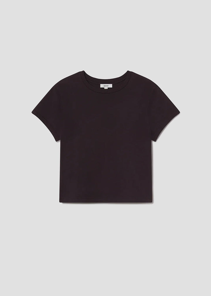 Agolde - Adine Shrunken Tee Eggplant - Kalifornia Jean Bar