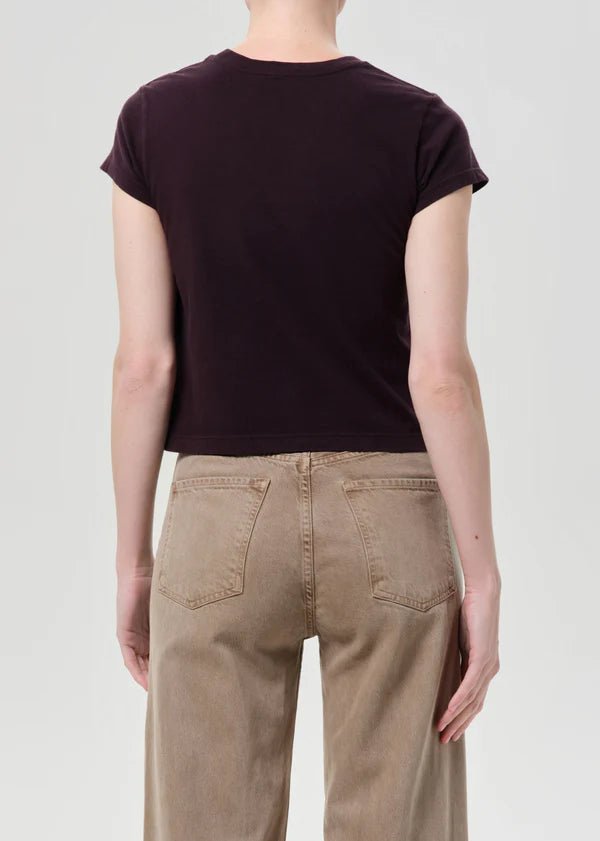 Agolde - Adine Shrunken Tee Eggplant - Kalifornia Jean Bar