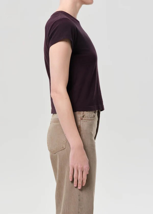 Agolde - Adine Shrunken Tee Eggplant - Kalifornia Jean Bar