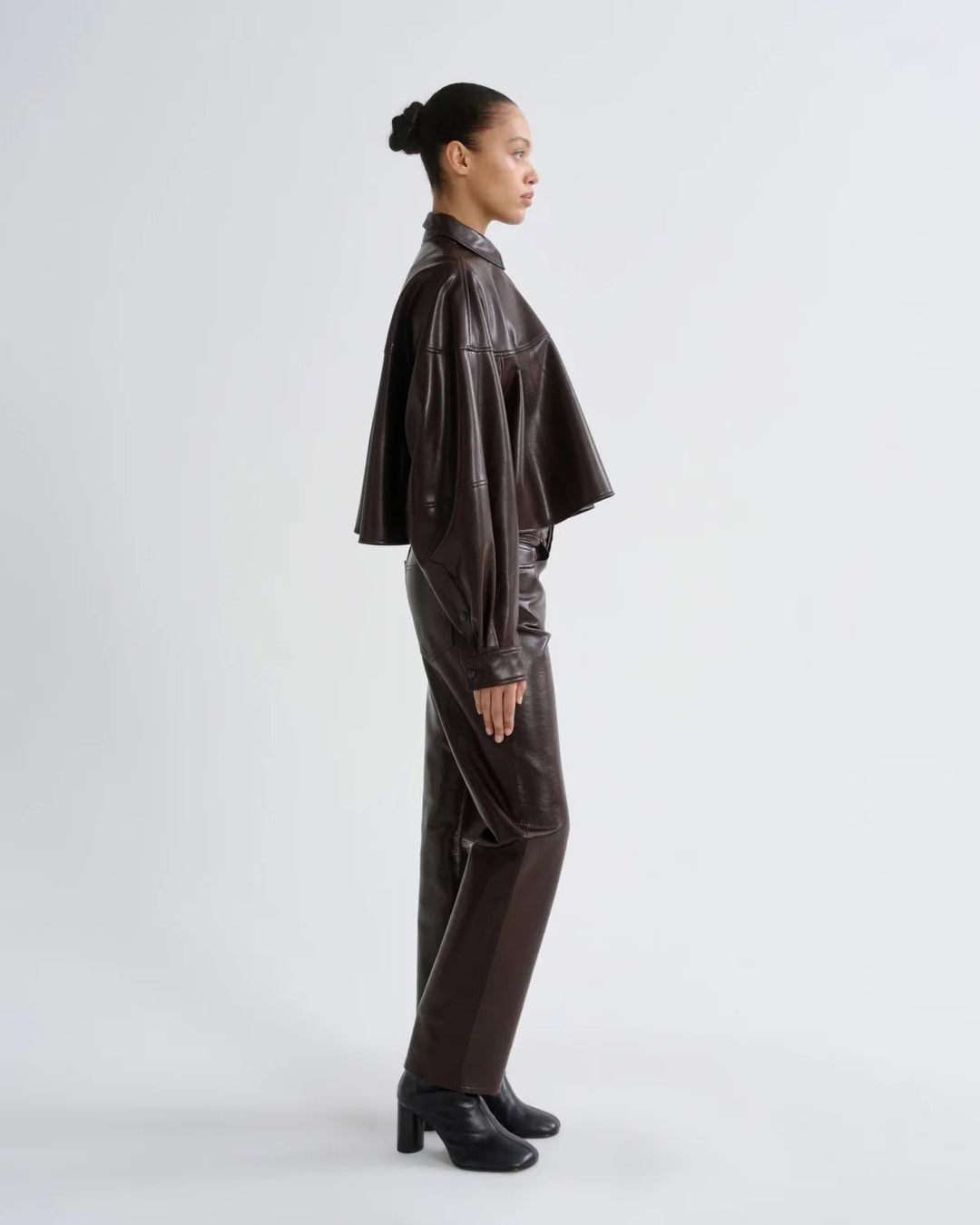 Agolde - Agnes Shirt in Maderas Vegan Leather - Kalifornia Jean Bar