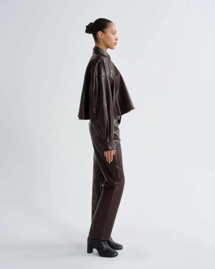 Agolde - Agnes Shirt in Maderas Vegan Leather - Kalifornia Jean Bar