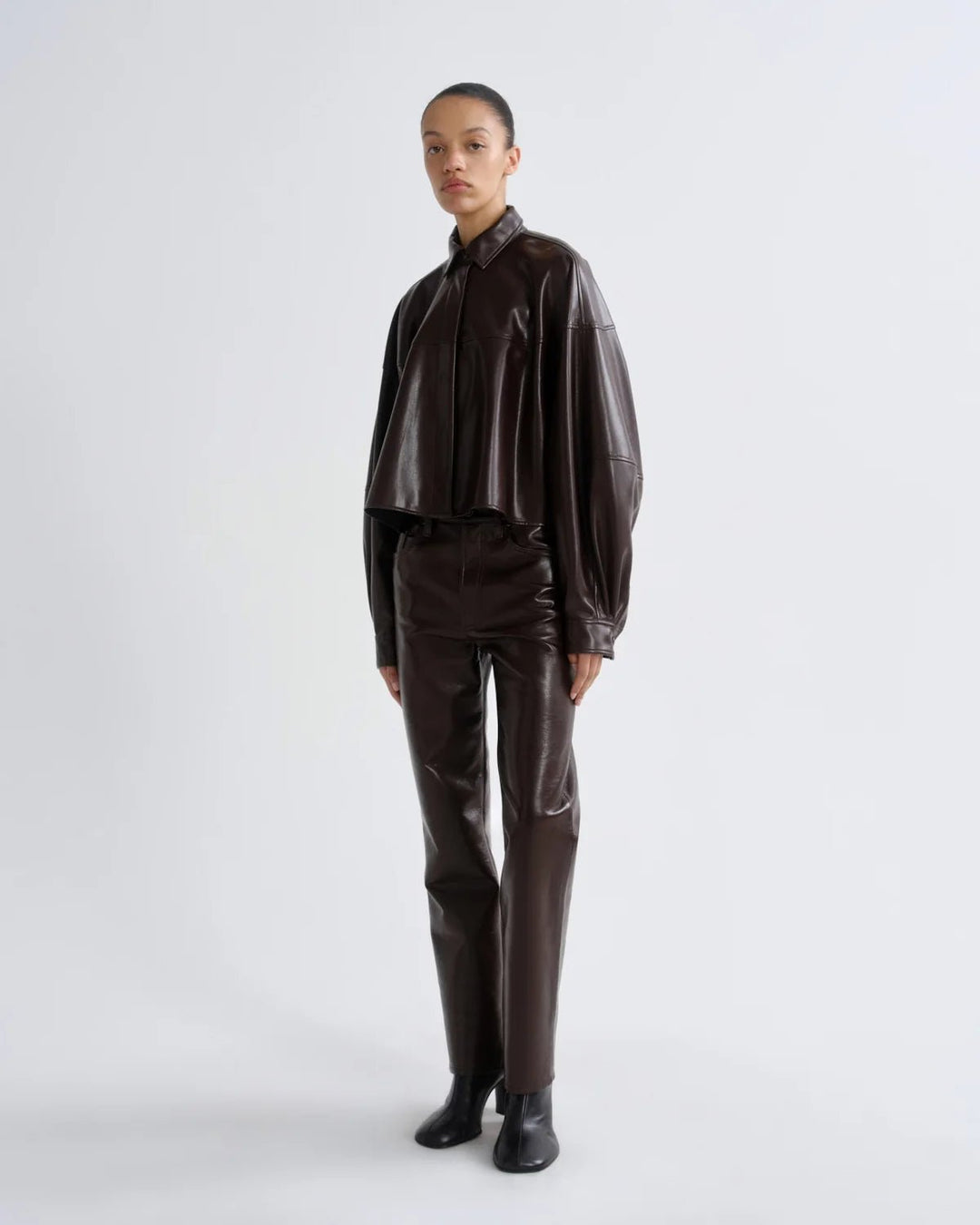 Agolde - Agnes Shirt in Maderas Vegan Leather - Kalifornia Jean Bar