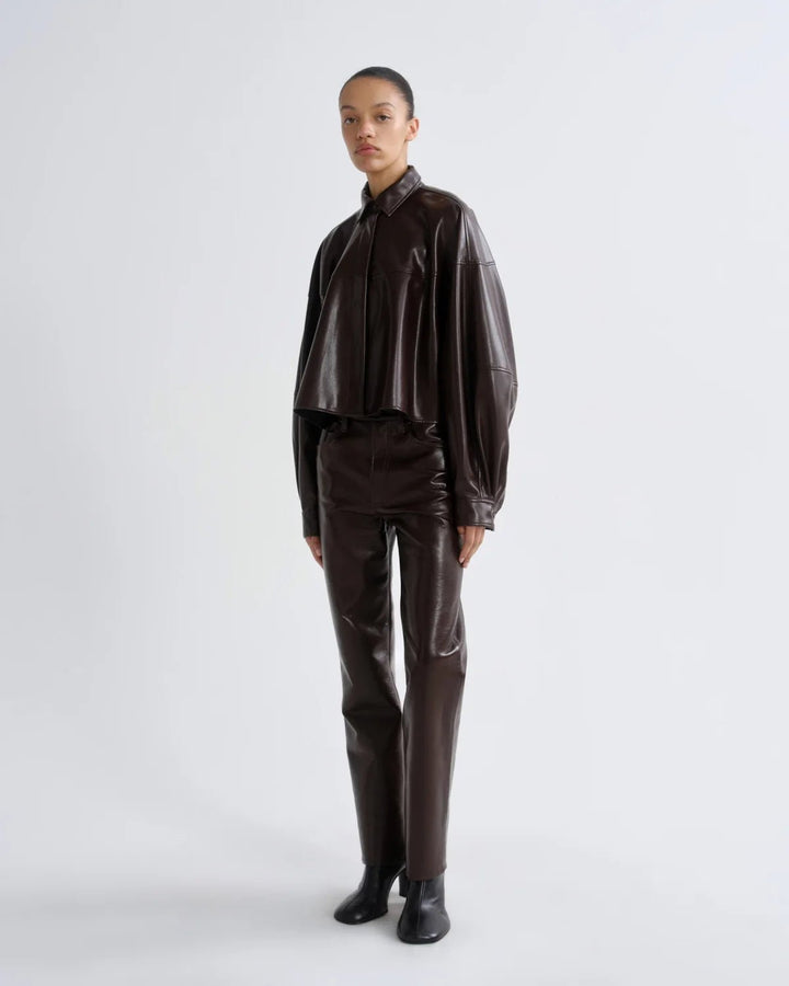 Agolde - Agnes Shirt in Maderas Vegan Leather - Kalifornia Jean Bar