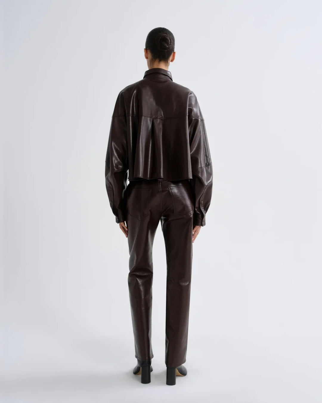 Agolde - Agnes Shirt in Maderas Vegan Leather - Kalifornia Jean Bar