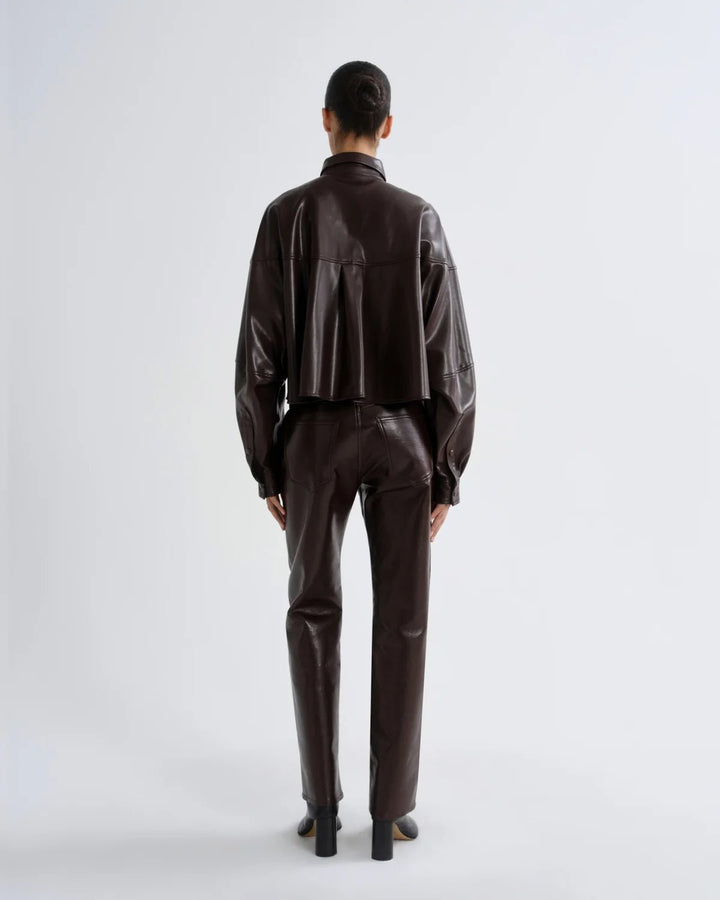 Agolde - Agnes Shirt in Maderas Vegan Leather - Kalifornia Jean Bar